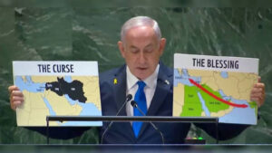 Read more about the article Israeli PM Netanyahu shows map of India at United Nations